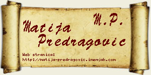 Matija Predragović vizit kartica